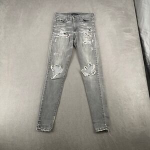 Flying Monkey Platinum Gray Distressed Skinny Jeans L8021 Made in USA Size 26